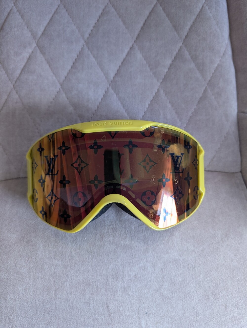 Louis Vuitton Unisex Yellow Ski Goggles with LV Monogram Lens
